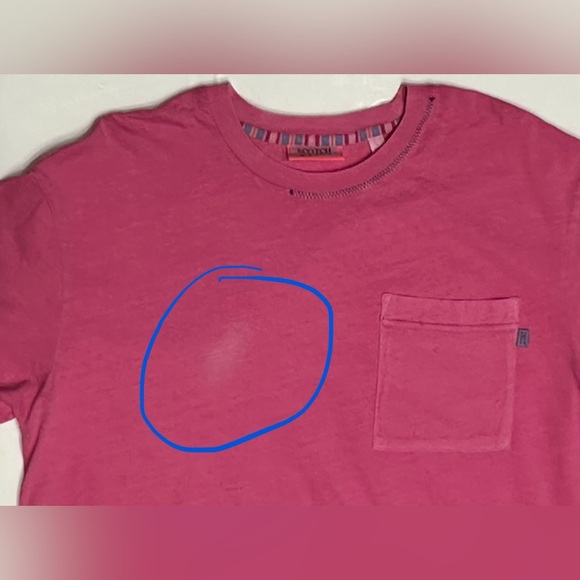 Scotch & Soda Men's Size L Pink Graphic Short Sleeve T-Shirt (FLAW) - Picture 2 of 5